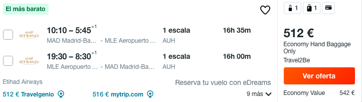 COMPRAR VUELOS BARATOS A MALDIVAS EN VERANO DESDE MADRID
