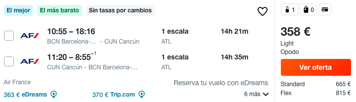 COMPRAR VUELOS BARATOS DE BARCELONA A CANCUN