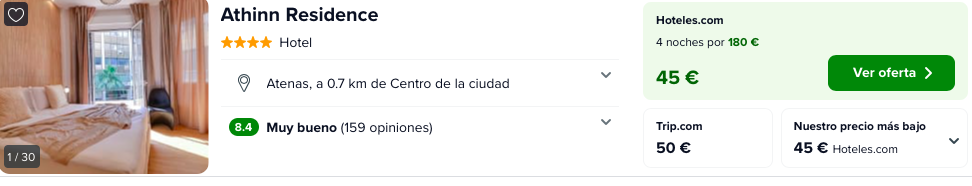 Atenas Puente Diciembre: Vuelos directos + 4 noches hotel 4* centro por 207 euros