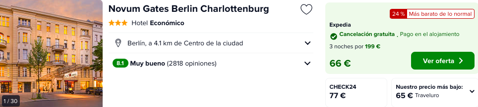 Fin de semana Berlín: Vuelos + 3 noches hotel cancelable por 151 euros Fin de semana Berlín: Vuelos + 3 noches hotel cancelable por 151 euros