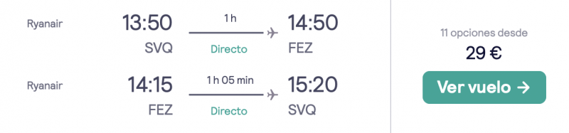 comprar vuelos baratos de Sevilla a fez