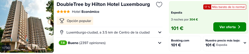 Fin de semana Luxemburgo: Vuelos + 3 noches Hilton 4* por 173 euros