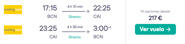 comprar vuelos baratos directos de Barcelona a Cairo