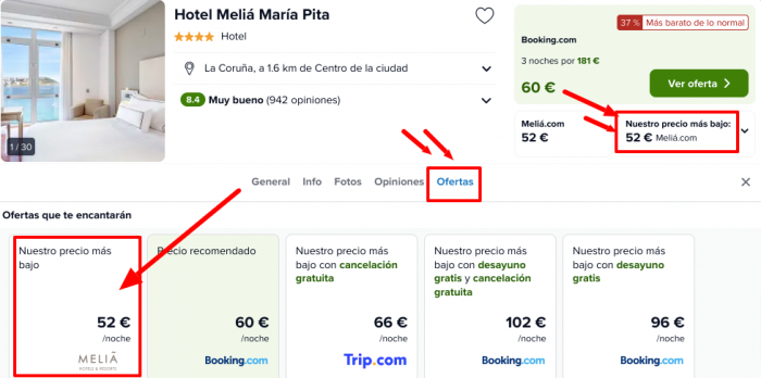 ¡Brutal! Navidad en Meliá 4* de Coruña por 26 € p.p/noche