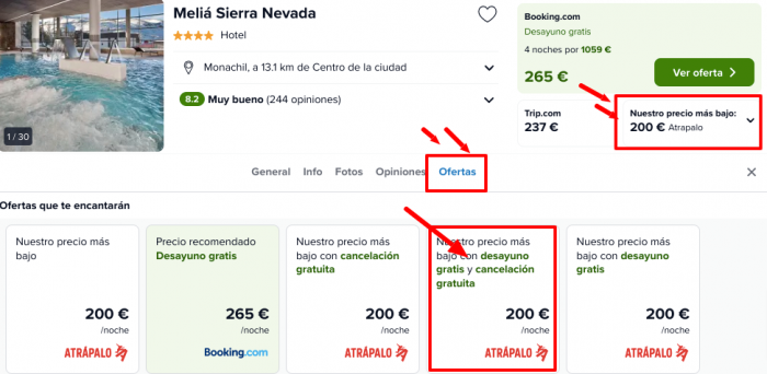 ¡Wow! Navidad Esquí en Sierra Nevada: Meliá 4* en las pistas con desayuno por 100 € p.p/noche