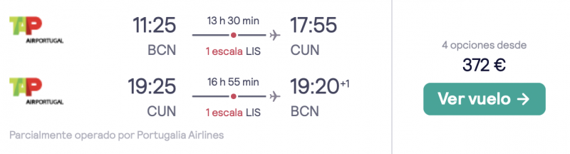 comprar vuelos baratos de Barcelona a Cancun 