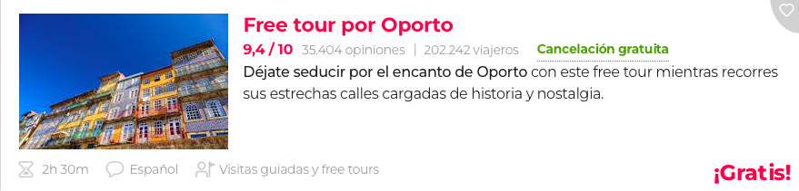 tour gratis en español de oporto