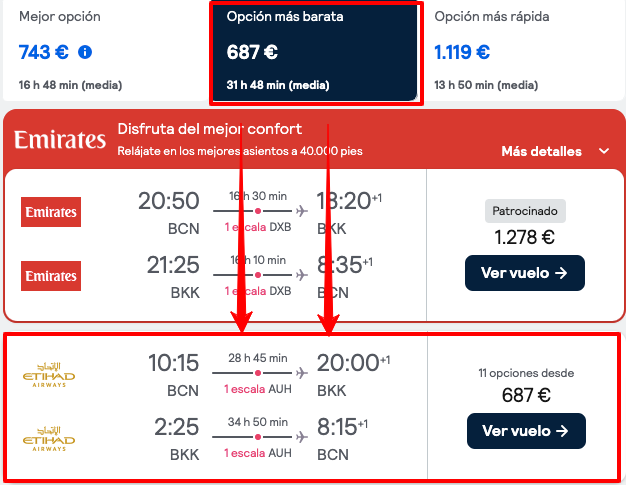 comprar vuelos baratos de barcelona a Tailandia