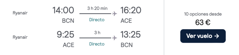 comprar vuelos baratos de barcelona a Lanzarote