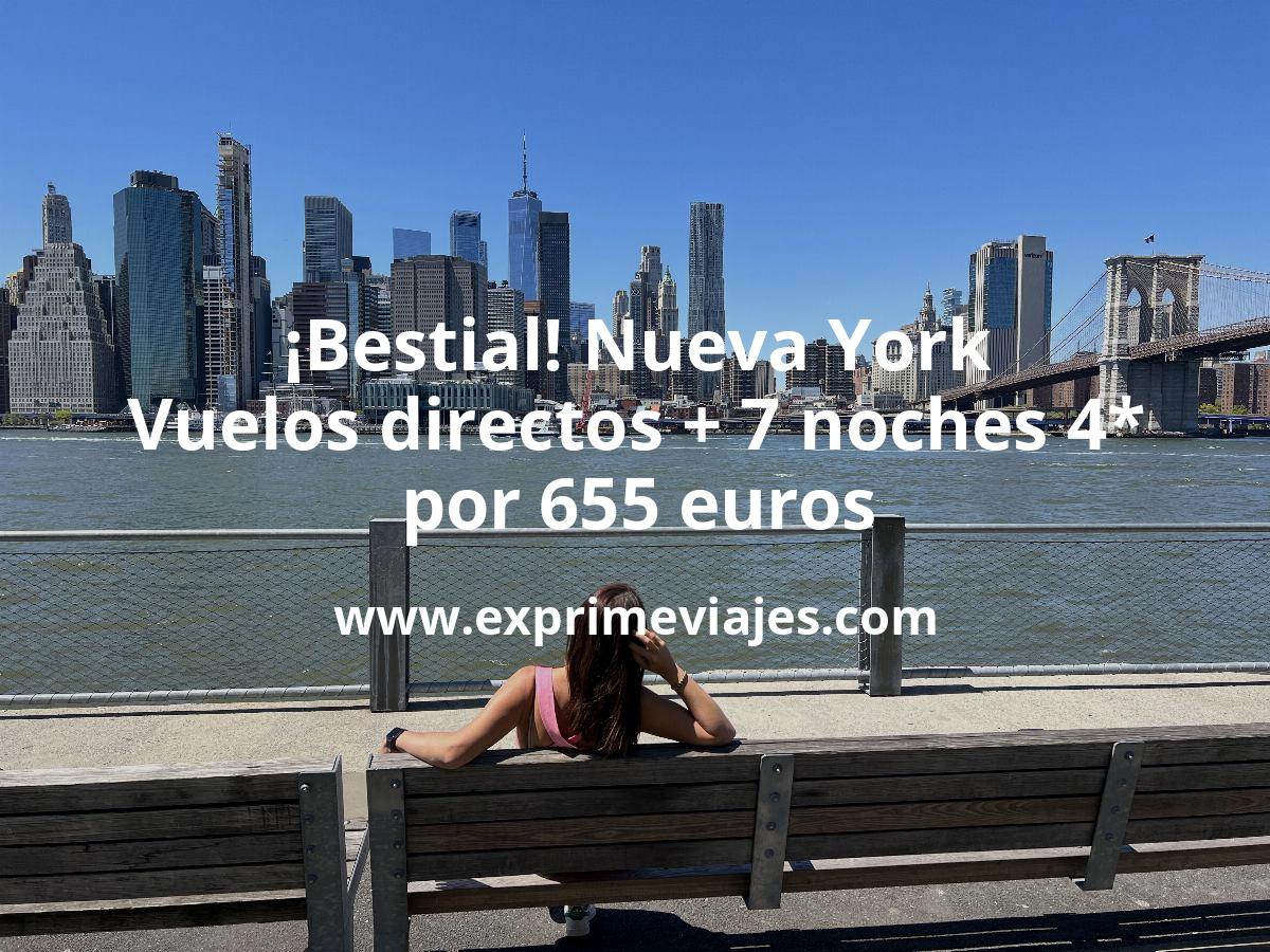 🇺🇸 Nueva York: Vuelos directos + 7 noches hotel 4* en Manhattan por 655 euros