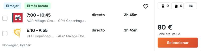 COMPRAR VUELOS BARATOS DE MALAGA A COPENHAGUE