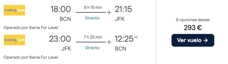 COMPRAR VUELOS BARATOS DE BARCELONA A NUEVA YORK