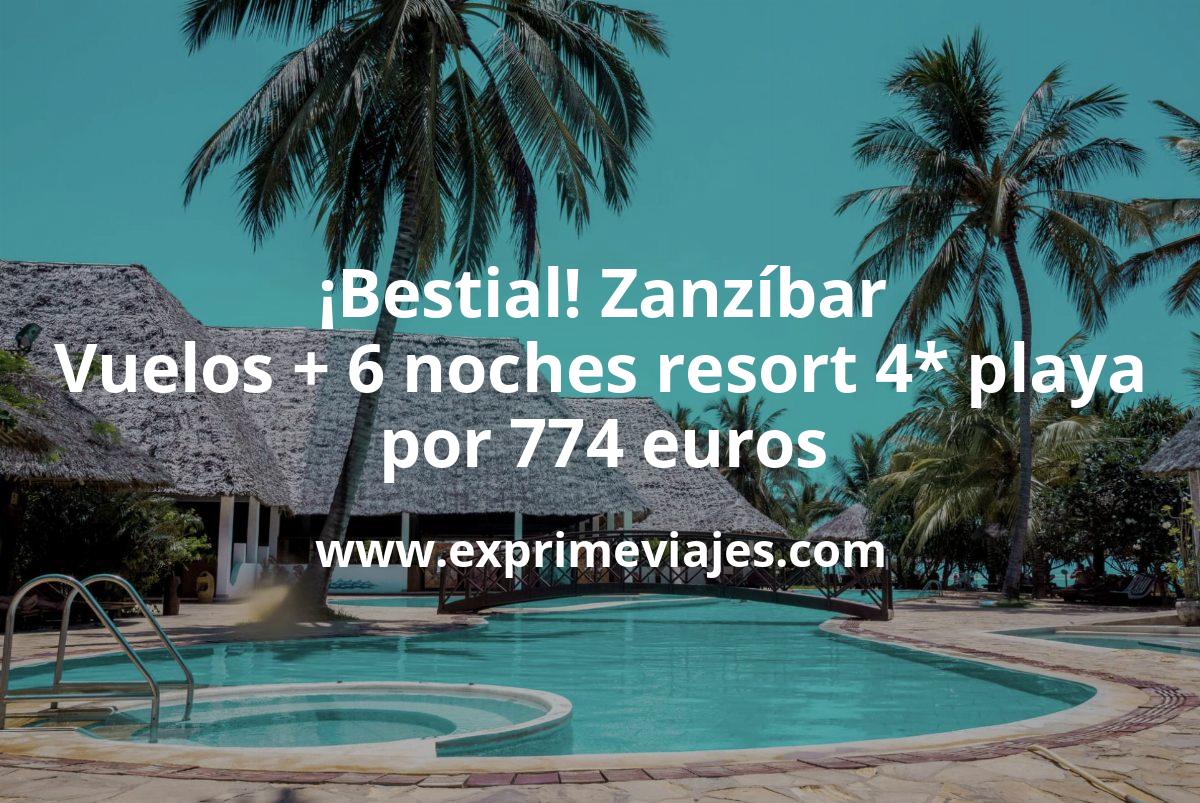 🇲🇺 Zanzibar: Vuelos + 6 noches resort 4* en la playa por 774 euros