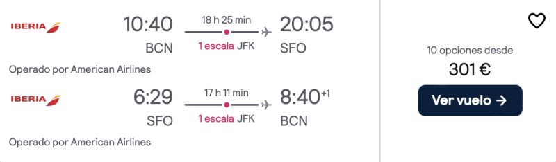 comprar vuelos baratos de barcelona a San Francisco