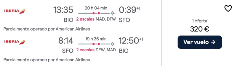 comprar vuelos baratos de Bilbao a San Francisco
