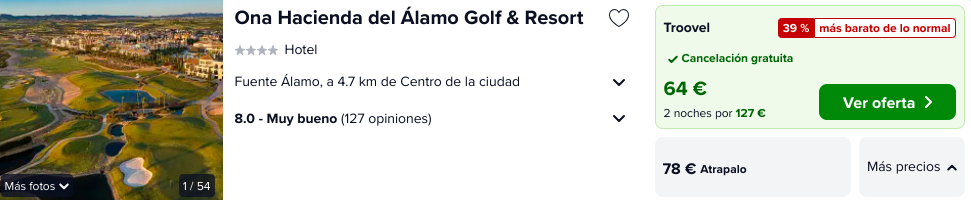 Lujazo en Nochevieja: Resort Golf & Spa 4* cancelable por 32 € p.p/noche