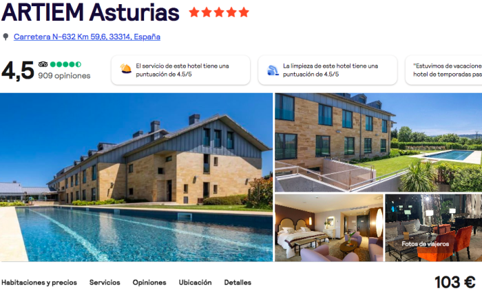 Semana Santa de Lujo en Asturias: Hotel Spa 5* cancelable por 51 euros p.p/noche