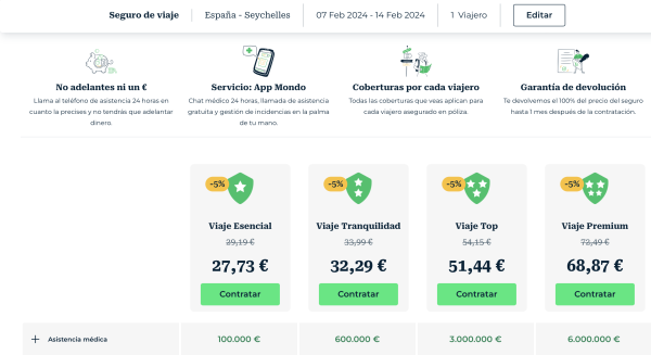 SEGURO DE VIAJE PARA SEYCHELLES MEJOR