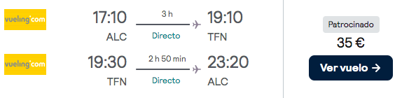 ¡Ganga! Tenerife: Vuelos directos por 13 euros trayecto