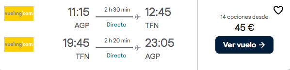 ¡Ganga! Tenerife: Vuelos directos por 13 euros trayecto