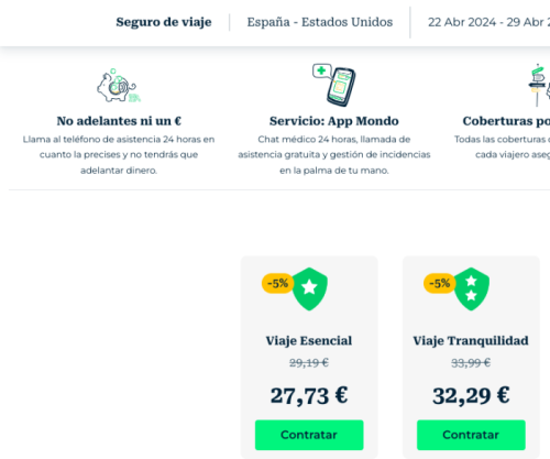Seguro viaje para Estados Unidos