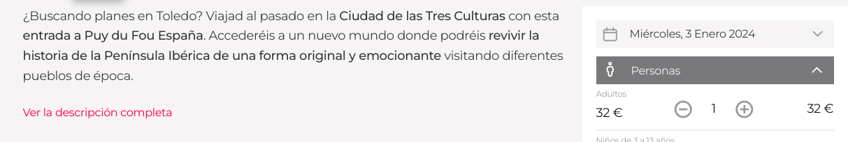 ¡Wow! Navidad en Toledo: Hotel 4* centro + entradas Puy Du Fou por 61 € p.p/noche