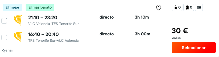 ¡Brutal! Tenerife: Vuelos directos por 9 euros trayecto