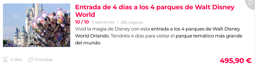 entradas orlando disneyworld