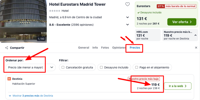Fin de semana Madrid de Lujo: Eurostars Madrid Tower 5* por 59 € p.p/noche