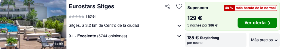 ¡Wow! Lujazo de Verano en Sitges: Hotel 5* por 64 € p.p/noche