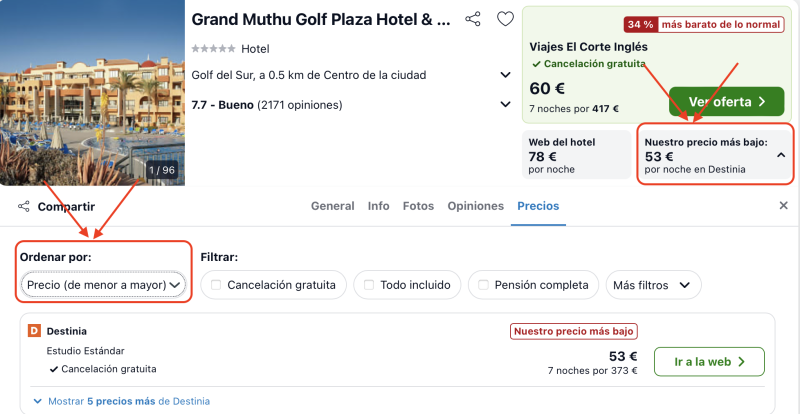 Tenerife de lujo: Hotel Spa 5* por 26 € p.p/noche