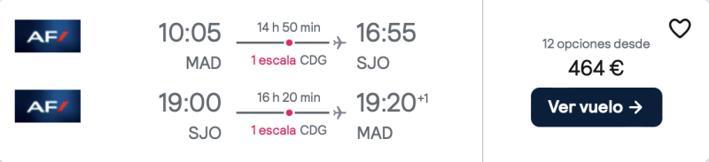 comprar vuelos baratos de madrid a Costa Rica