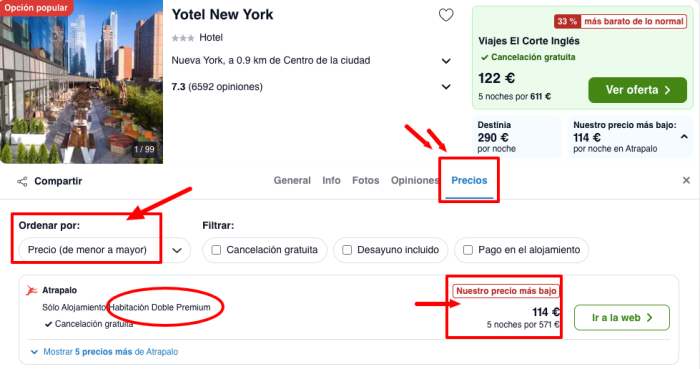 ¡Bestial! Nueva York: Vuelos directos + 4 noches habitación Premium en Manhattan por 600 euros