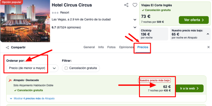 Las Vegas: Vuelos desde España + 7 noches hotel Circus por 661 euros