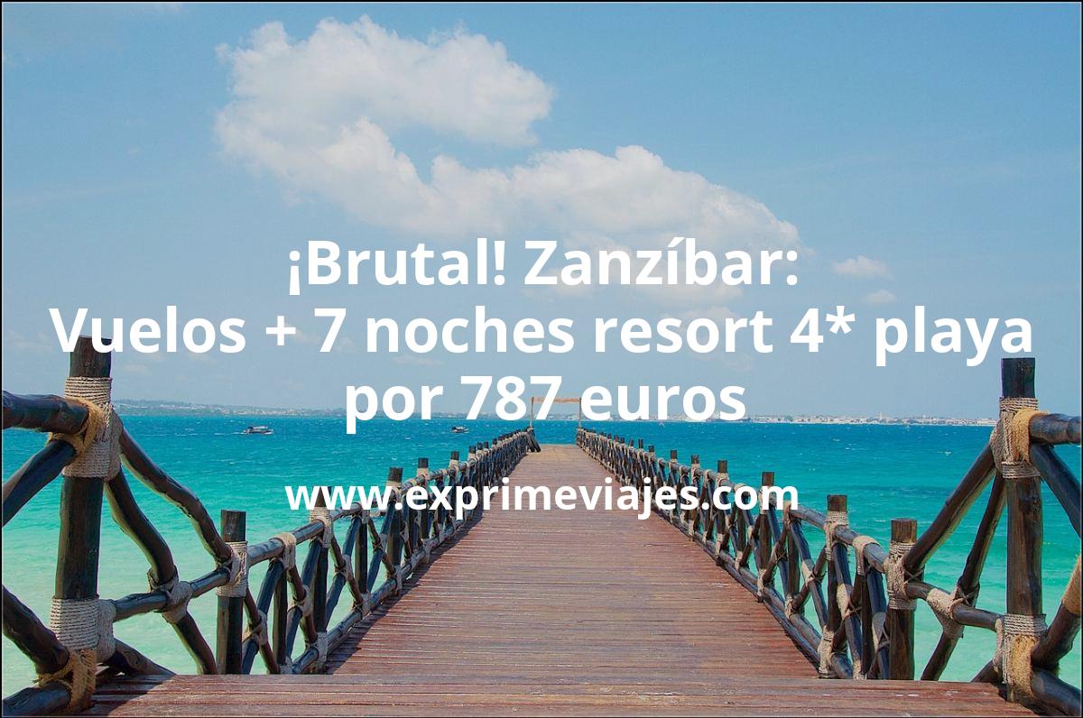 🇹🇿 Zanzibar: Vuelos + 7 noches resort 4* en la playa con desayuno por 787 euros