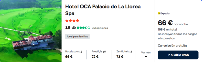 Julio en Asturias: Hotel Golf Spa 4* cancelable por 33 € p.p/noche