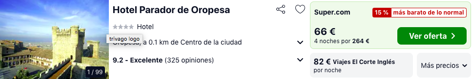 Duerme en un Castillo Medieval 4* por 33 € p.p/noche