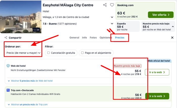 ¡Wow! Pascua en Málaga: Hotel en el centro por 27 € p.p/noche