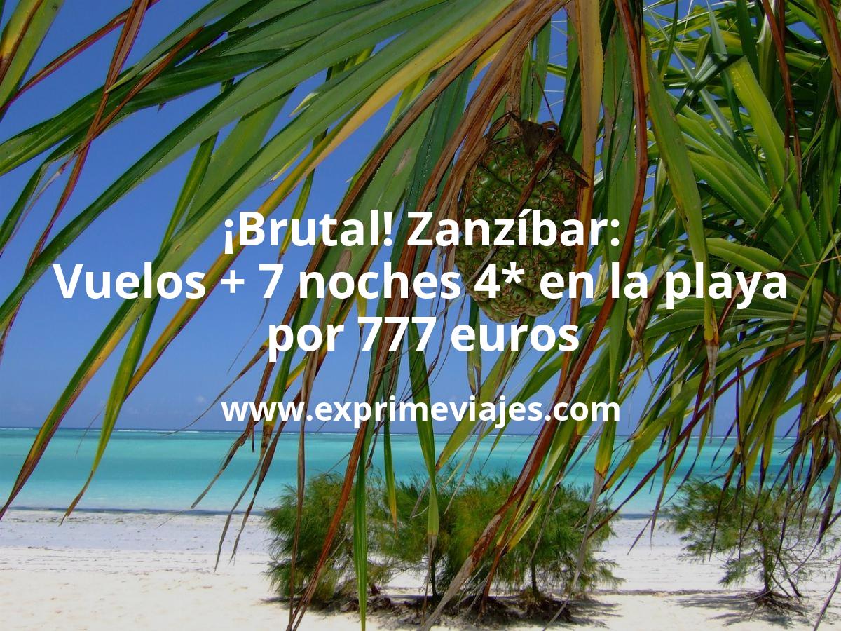 🇹🇿 Zanzibar: Vuelos + 7 noches resort 4* en la playa con desayuno por 777 euros