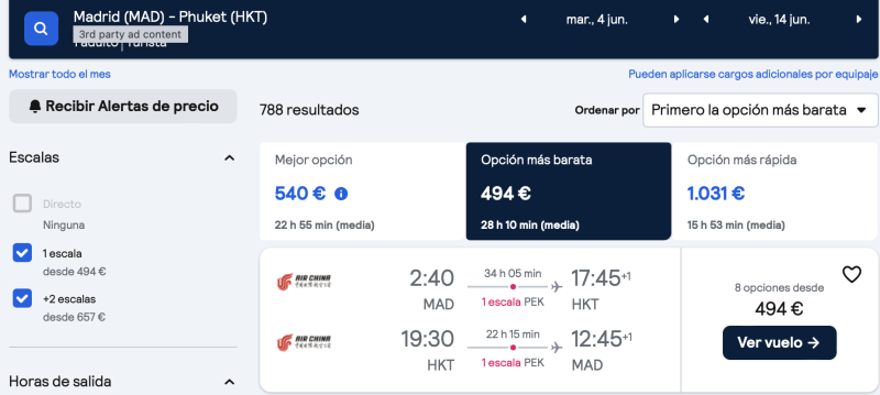comprar vuelos baratos de madrid a Tailandia
