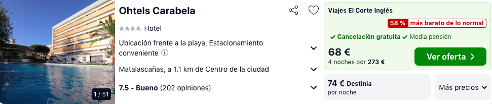 Costa Huelva Final de Verano: Hotel 4* con desayunos y cenas por 34 € p.p/noche 
