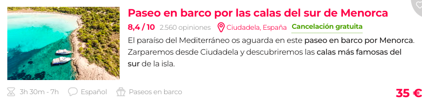 alquiler barcos en menorca
