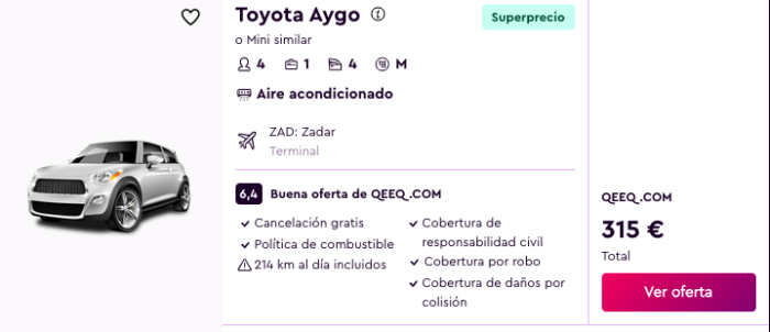 Julio Costa Dálmata: Vuelos + coche 15 días por 221 euros p.p