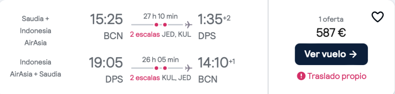 comprar vuelos baratos de barcelona a bali