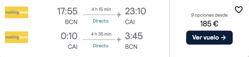 comprar vuelos baratos de barcelona a Egipto