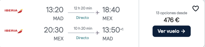 comprar vuelos baratos de madrid a Mexico