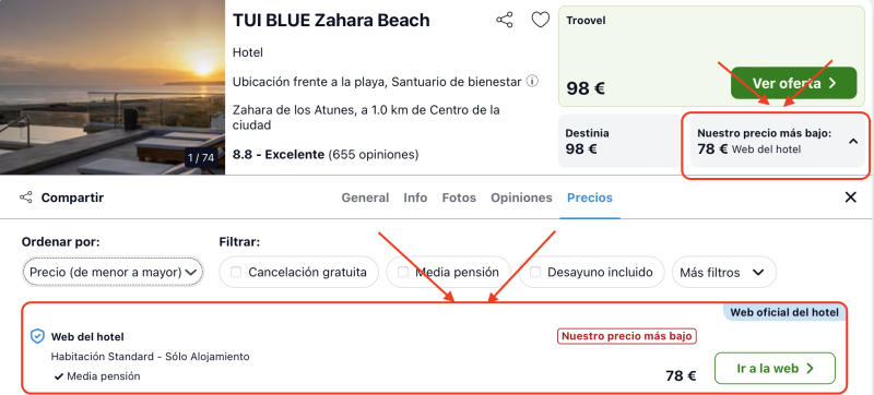 dormir barato Zahara atunes