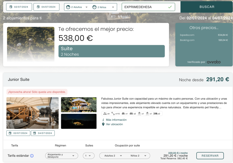 descuento suite lujo dehesa experience