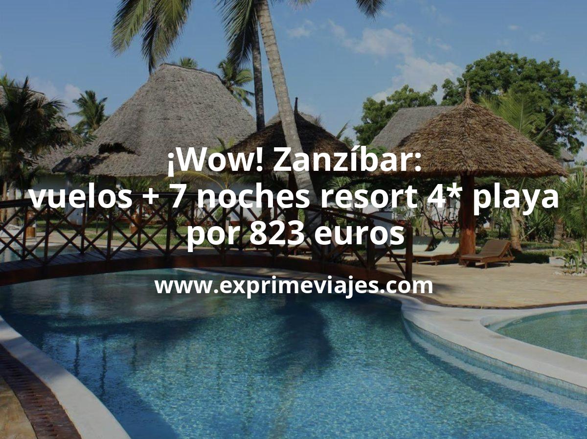 🇹🇿 Zanzibar: Vuelos + 7 noches resort 4* en la playa con desayuno por 823 euros