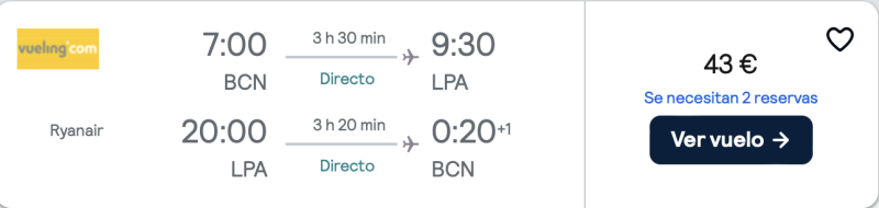 comprar vuelos baratos de Barcelona a gran canaria